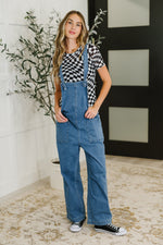 Hazel Blues® |  PREORDER: Sheer Checkered Layering Short Sleeve Top
