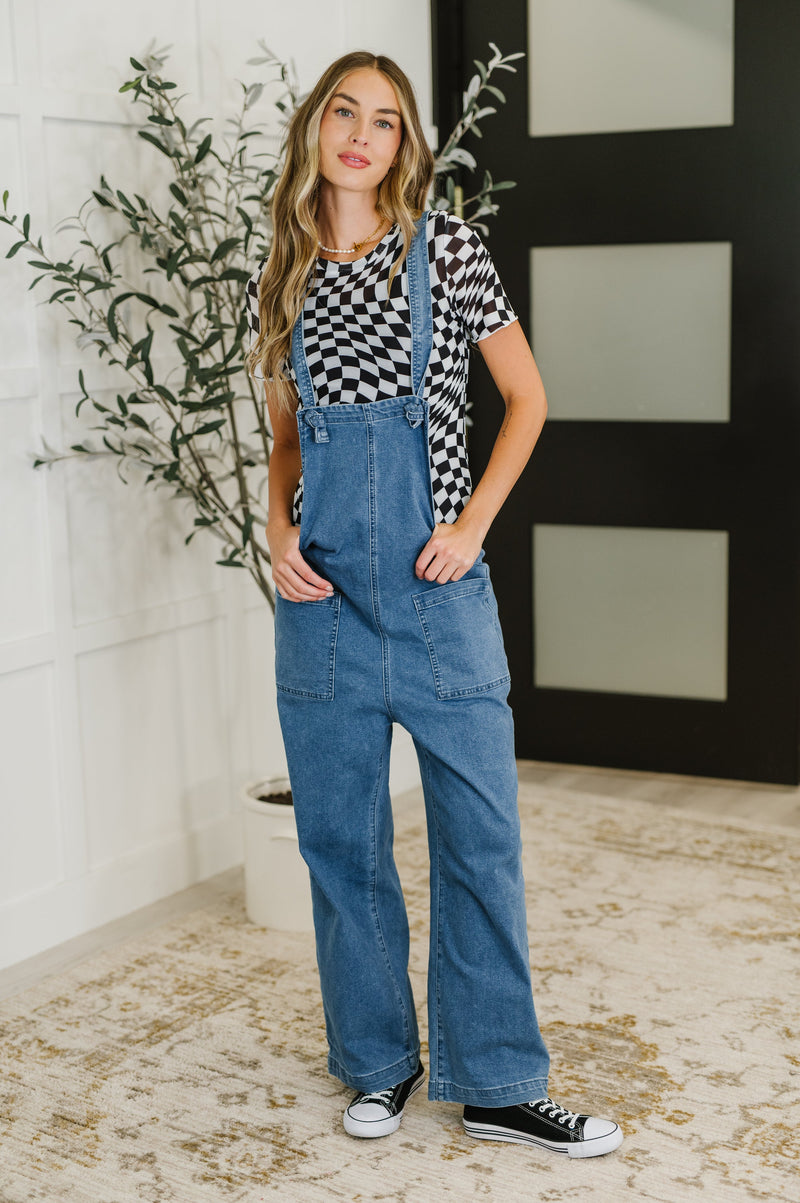 Hazel Blues® |  PREORDER: Sheer Checkered Layering Short Sleeve Top
