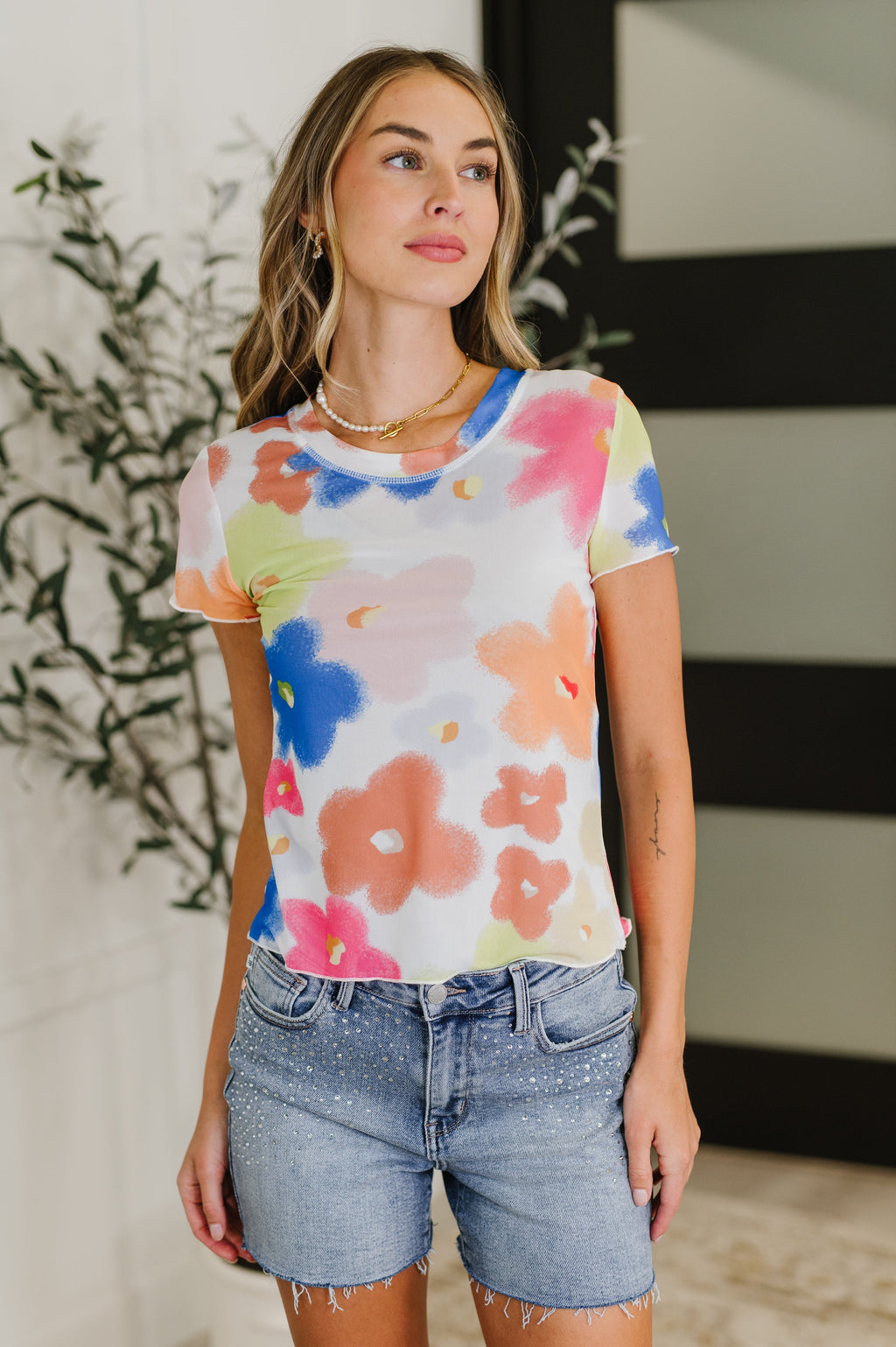 Hazel Blues® |  PREORDER: Sheer Floral Layering Top