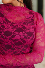 Hazel Blues® |  Sheer Intentions Lace Layering Top Fuchsia