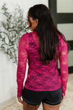 Hazel Blues® |  Sheer Intentions Lace Layering Top Fuchsia