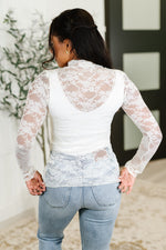 Hazel Blues® |  Sheer Intentions Lace Layering Top in Ivory