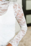 Hazel Blues® |  Sheer Intentions Lace Layering Top in Ivory