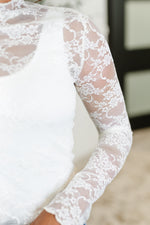 Hazel Blues® |  Sheer Intentions Lace Layering Top in Ivory