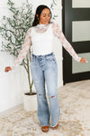 Hazel Blues® |  Sheer Intentions Lace Layering Top in Ivory
