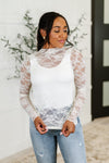 Hazel Blues® |  Sheer Intentions Lace Layering Top in Ivory
