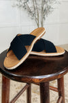 Hazel Blues® |  Shore Thing Slip on Sandals in Prism Black