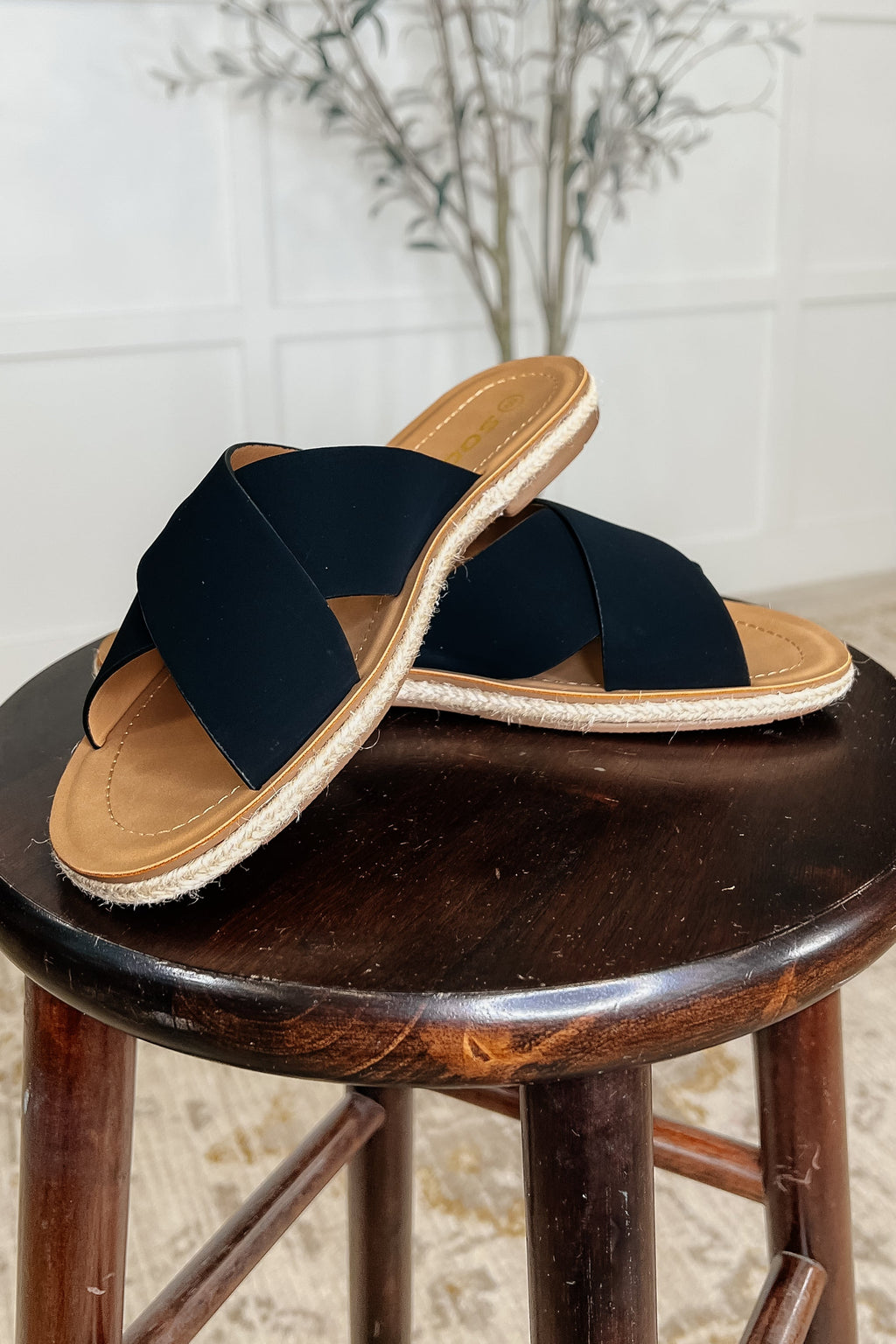 Hazel Blues® |  Shore Thing Slip on Sandals in Prism Black