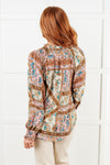Hazel Blues® |  Show and Tell Mixed Print Peasant Blouse