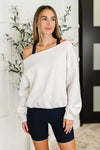 Hazel Blues® |  Side Hustle Off Shoulder Long Sleeve Top in Bone