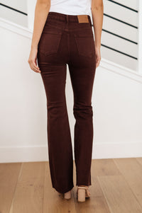 Hazel Blues® |  Sienna High Rise Control Top Flare Jeans in Espresso