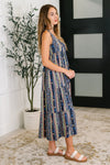 Hazel Blues® |  Sierra Spirit Gathered Tiered Dress in Navy