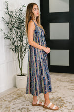Hazel Blues® |  Sierra Spirit Gathered Tiered Dress in Navy