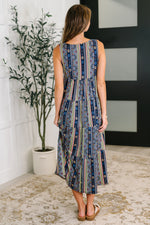 Hazel Blues® |  Sierra Spirit Gathered Tiered Dress in Navy