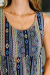 Hazel Blues® |  Sierra Spirit Gathered Tiered Dress in Navy
