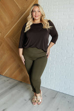 Hazel Blues® |  Signature Classic Round Neck Top in Chocolate