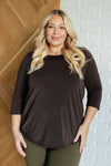 Hazel Blues® |  Signature Classic Round Neck Top in Chocolate