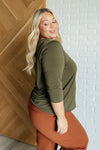 Hazel Blues® |  Signature Classic Round Neck Top in Olive
