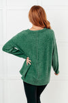 Hazel Blues® |  Simple Silhouette Brushed Hacci Sweater in Dark Green