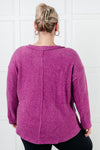 Hazel Blues® |  Simple Silhouette Brushed Hacci Sweater in Light Plum