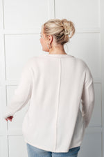 Hazel Blues® |  Simple Silhouette Brushed Hacci Sweater in Sand Beige