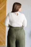 Hazel Blues® |  Simple Situation Mock Neck Bodysuit in White Pearl