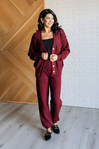 Hazel Blues® |  Simple Solution Knit Set in Wine