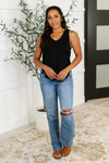 Hazel Blues® |  Simpler Times Basic V-Neck Tank in Black