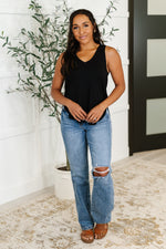 Hazel Blues® |  Simpler Times Basic V-Neck Tank in Black