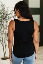 Hazel Blues® |  Simpler Times Basic V-Neck Tank in Black