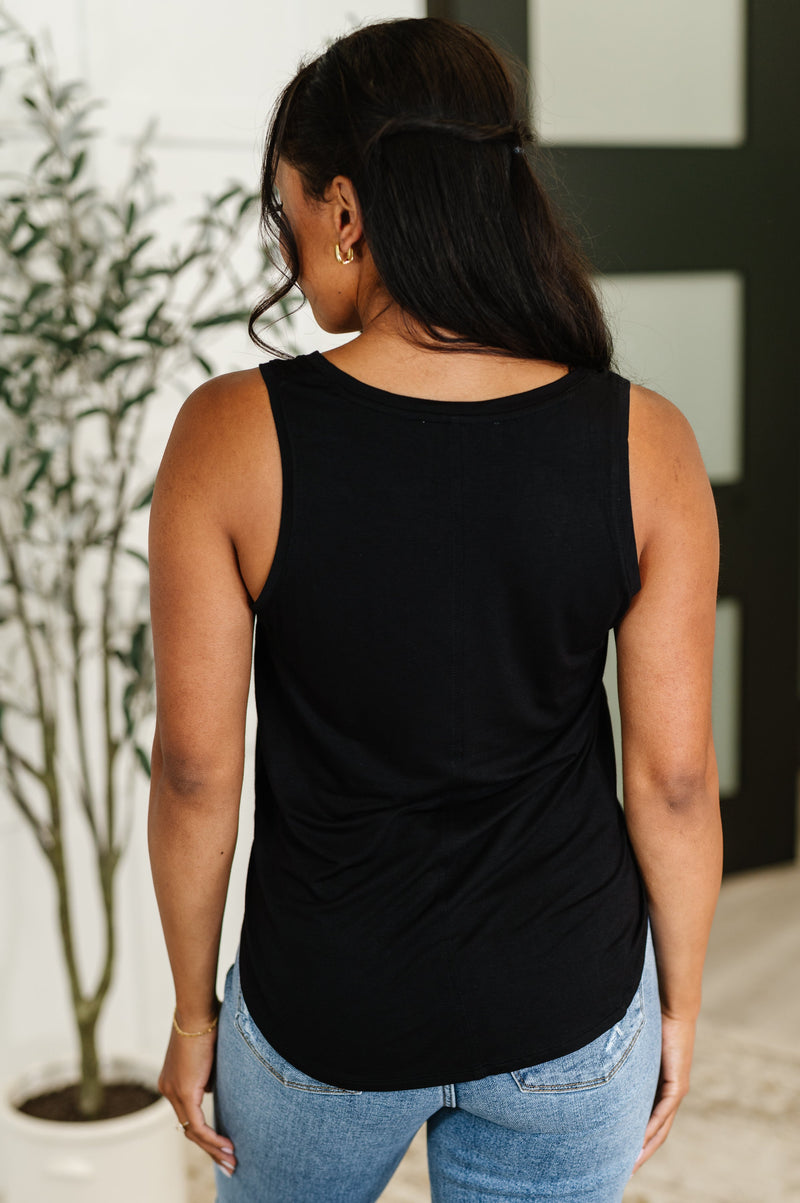 Hazel Blues® |  Simpler Times Basic V-Neck Tank in Black