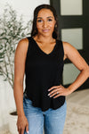 Hazel Blues® |  Simpler Times Basic V-Neck Tank in Black