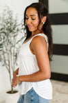 Hazel Blues® |  Simpler Times Basic V-Neck Tank in Off White