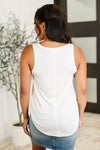 Hazel Blues® |  Simpler Times Basic V-Neck Tank in Off White