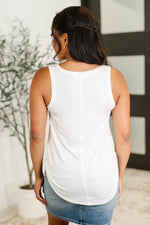 Hazel Blues® |  Simpler Times Basic V-Neck Tank in Off White