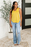 Hazel Blues® |  Simpler Times Basic V-Neck Tank in Pineapple