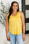Hazel Blues® |  Simpler Times Basic V-Neck Tank in Pineapple