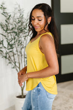 Hazel Blues® |  Simpler Times Basic V-Neck Tank in Pineapple