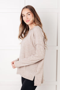 Hazel Blues® |  Simply Basic Ribbed Hacci Sweater in H Mocha