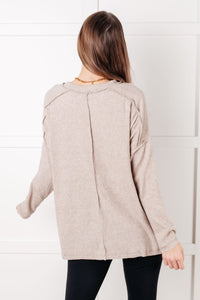 Hazel Blues® |  Simply Basic Ribbed Hacci Sweater in H Mocha