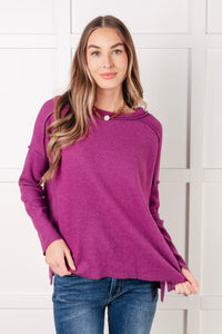 Hazel Blues® |  Simply Basic Ribbed Hacci Sweater in Light Plum