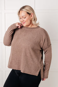 Hazel Blues® |  Simply Basic Ribbed Hacci Sweater in Mocha