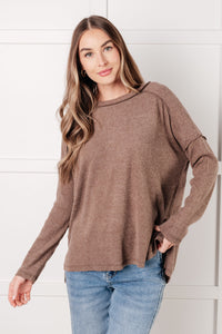 Hazel Blues® |  Simply Basic Ribbed Hacci Sweater in Mocha