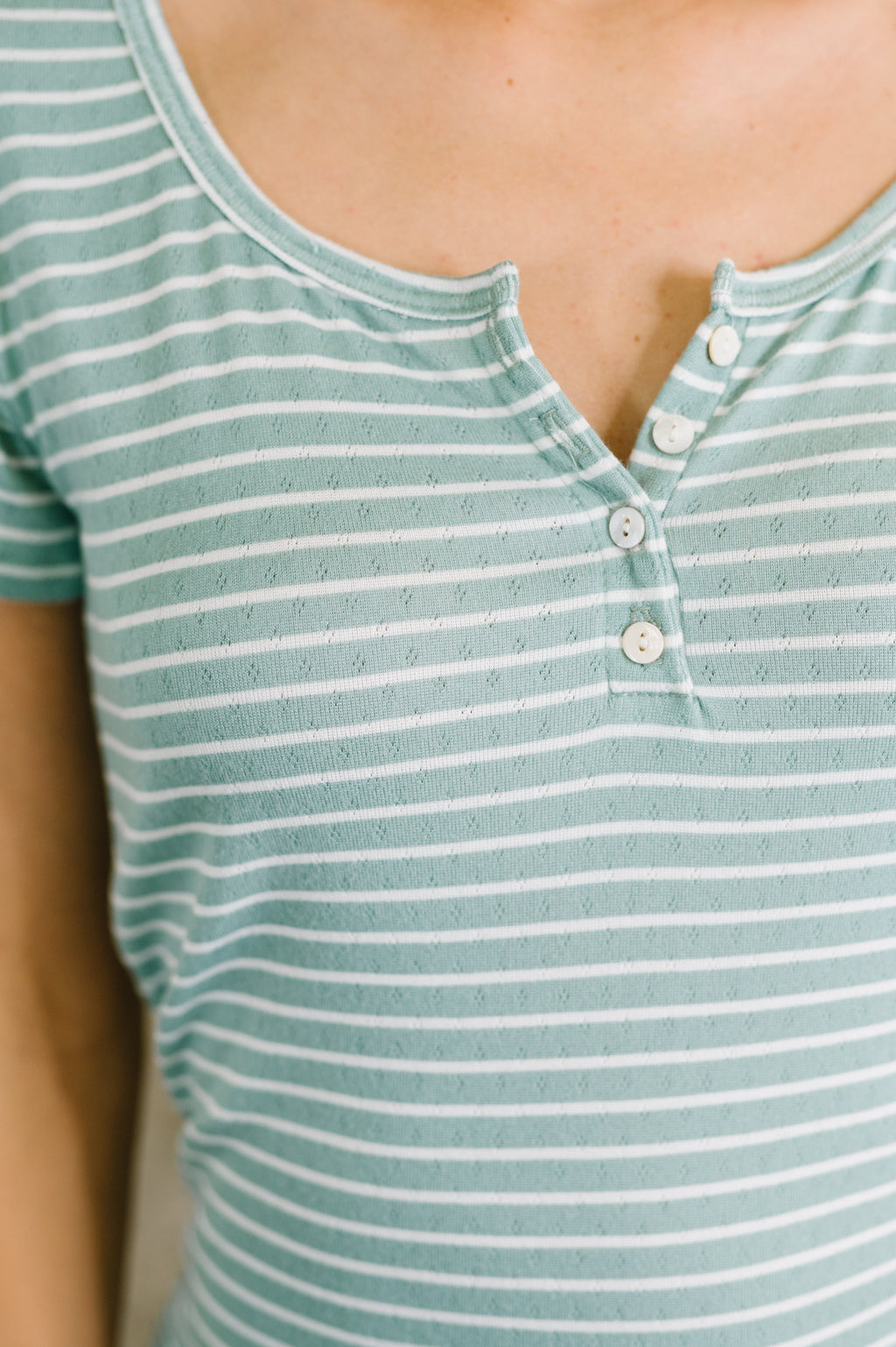 Hazel Blues® |  Simply Me Scoop Neck Henley Top