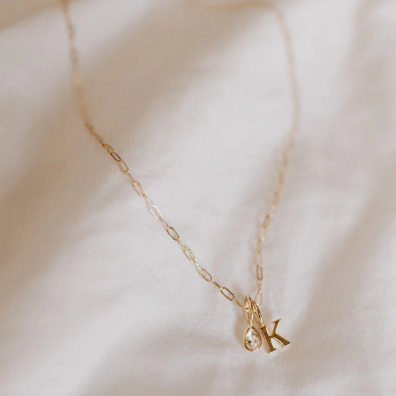 Hazel Blues® |  PREORDER: Mini Paperclip Chain Necklace in Gold