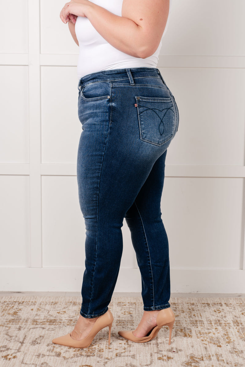 Hazel Blues® |  Skylar Mid Rise Thermal Vintage Skinny Jean