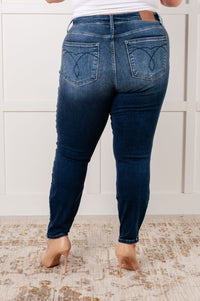 Hazel Blues® |  Skylar Mid Rise Thermal Vintage Skinny Jean