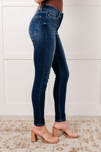 Hazel Blues® |  Skylar Mid Rise Thermal Vintage Skinny Jean