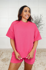 Hazel Blues® |  Slow Sunday Ribbed Knit Set in Hot Pink