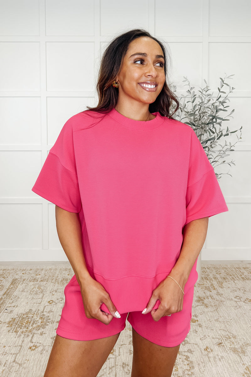Hazel Blues® |  Slow Sunday Ribbed Knit Set in Hot Pink